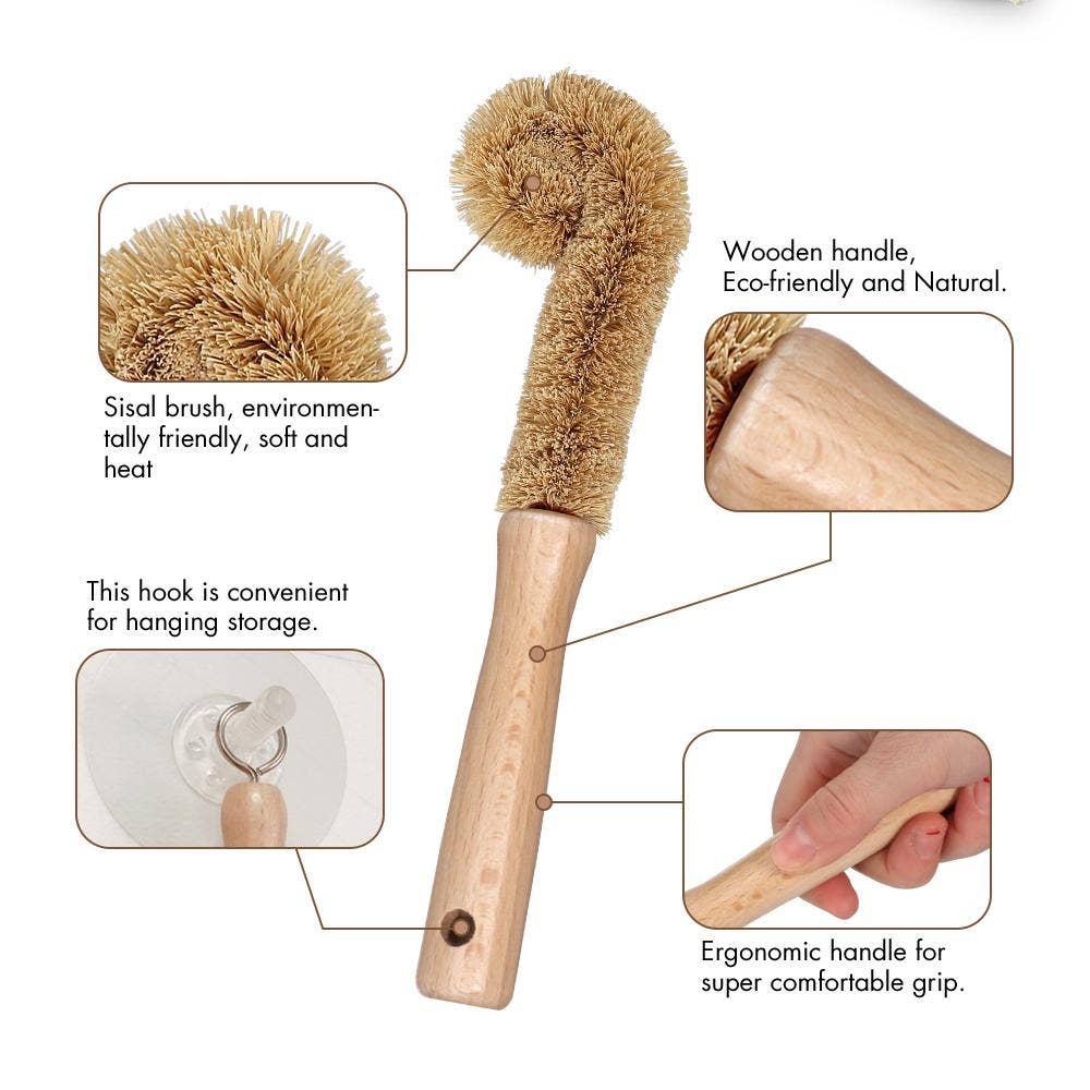 Natural Fibre Long Brush - clean sustainably!
