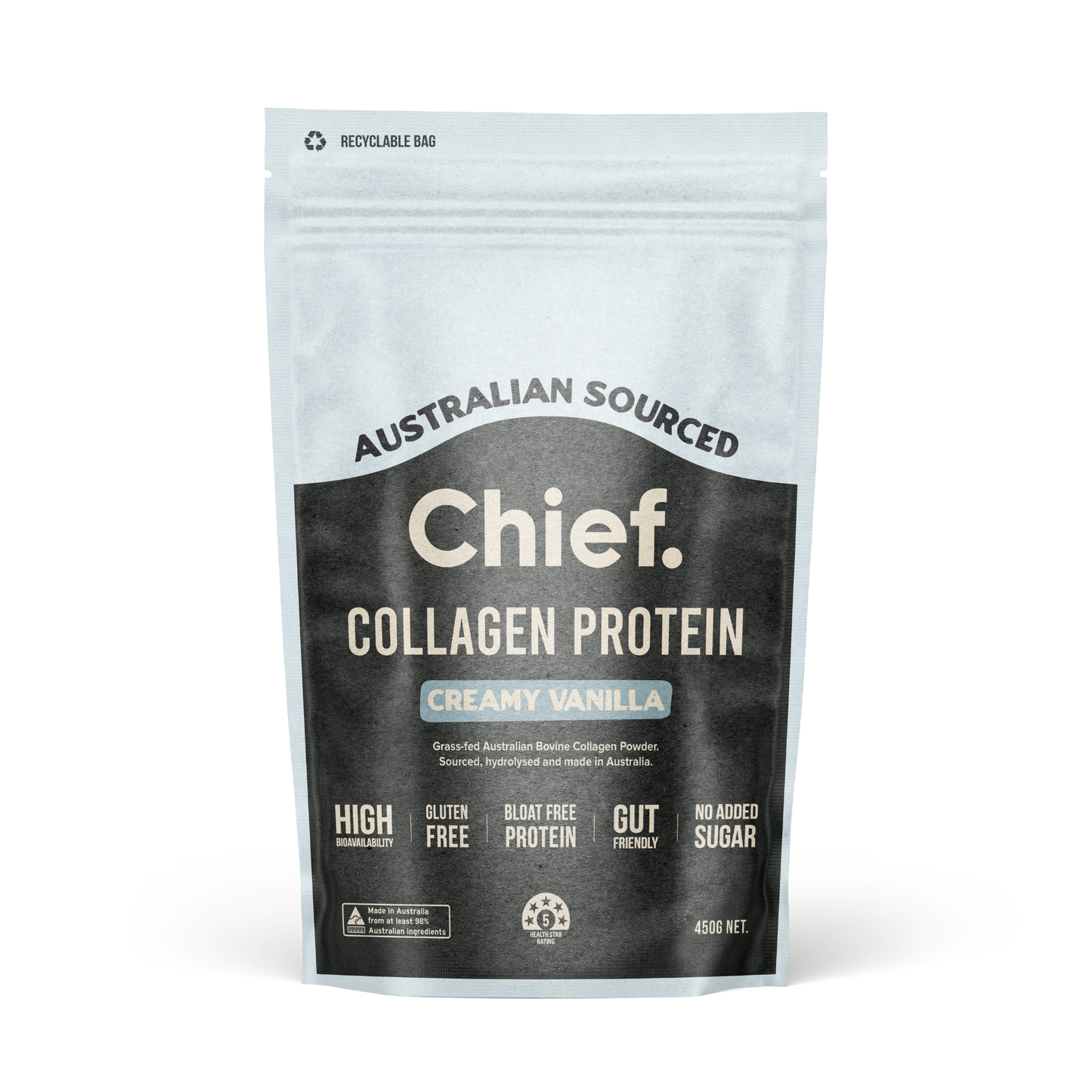 Grass-fed Collagen Protein Powder - Creamy Vanilla (30 serves)