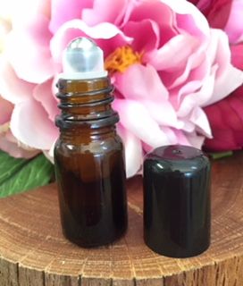 Amber Glass Roller bottle with Metal Ball