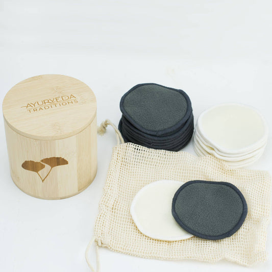 Hemp & charcoal make-up rounds: Mixed + canister