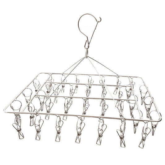 Stainless Steel Sock Hanger 316 Marine Grade with 36x Pegs - Silver