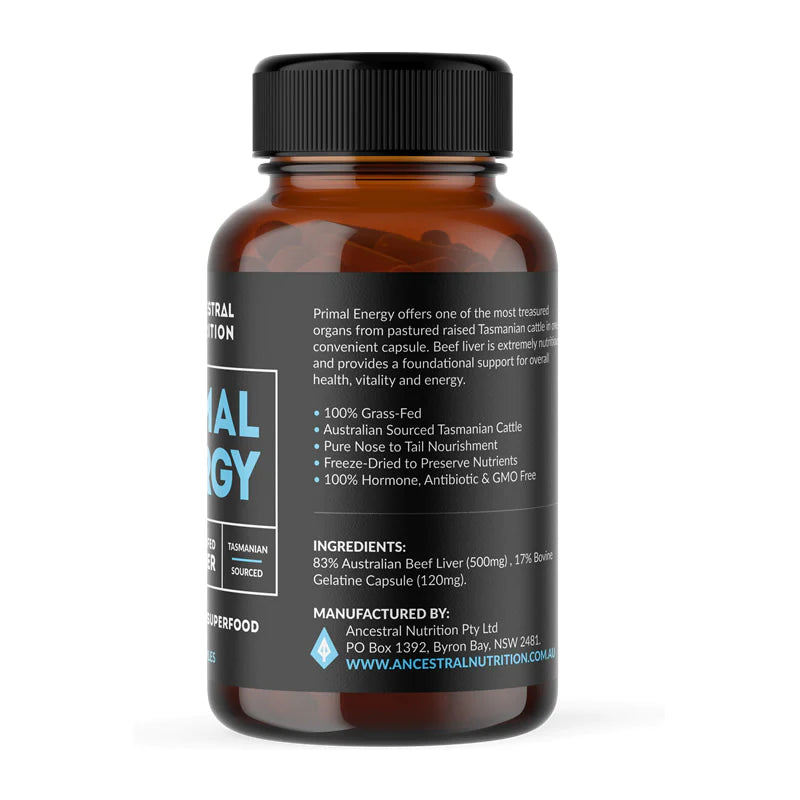 Primal Energy Beef Liver Capsules 120pk