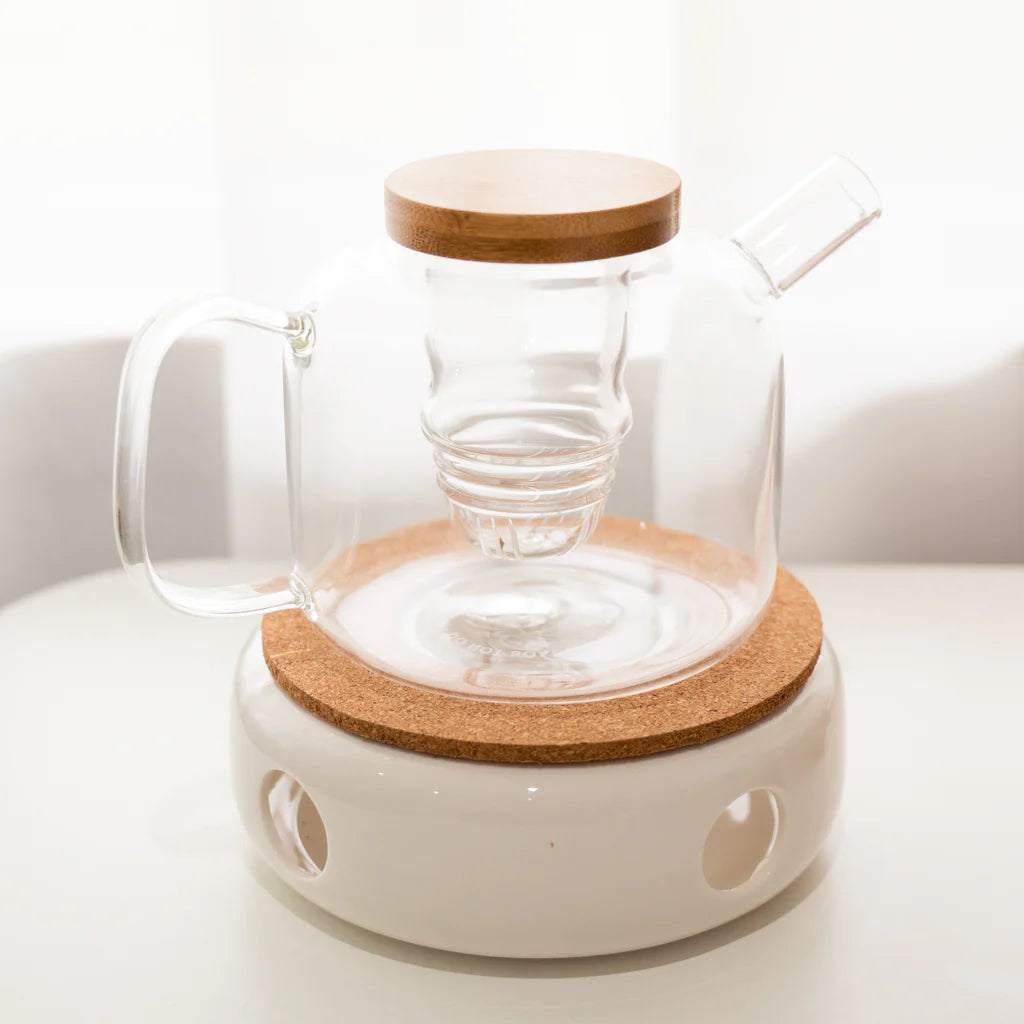 Glass Teapot with Ceramic Warmer