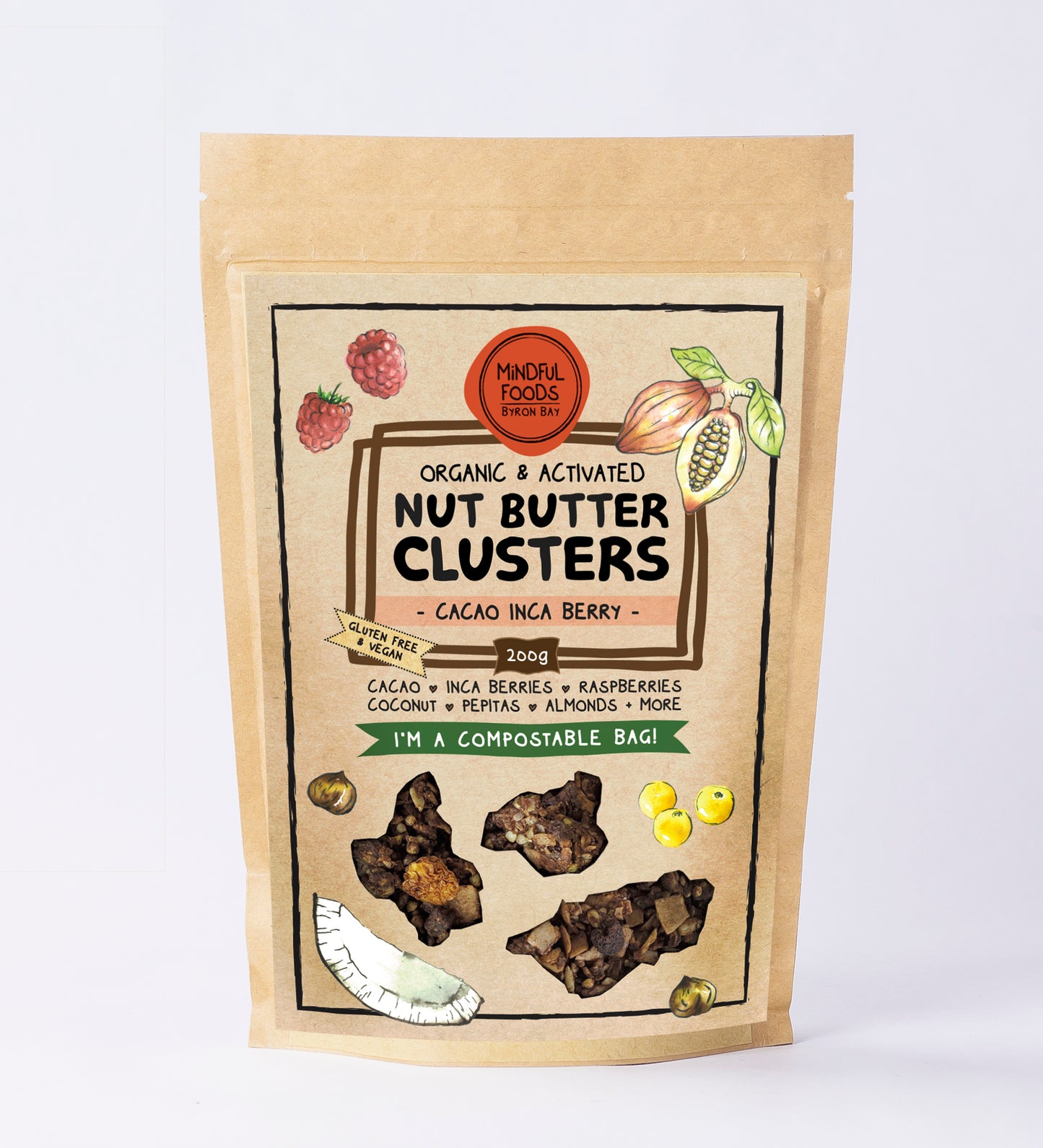 Cacao Inca Berry: Nut Butter Clusters