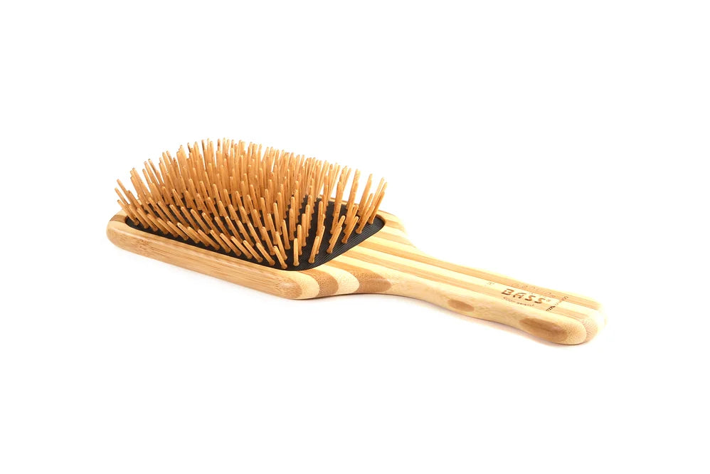 Bass Bamboo Hair Brush Square Paddle