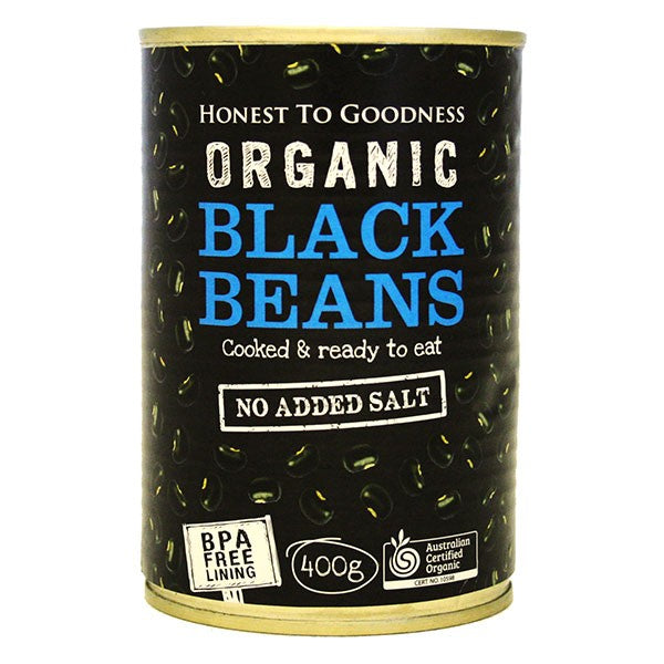 Organic Black Beans 400g Tin - BPA Free (Cooked)