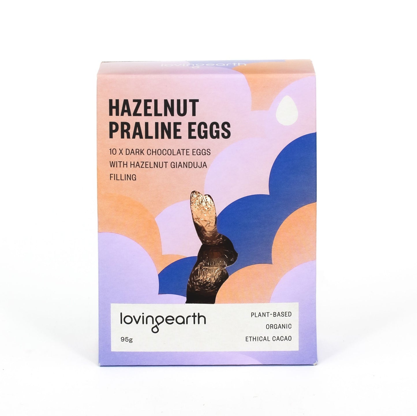 Loving Earth Hazelnut Praline Eggs Dark Chocolate 95g